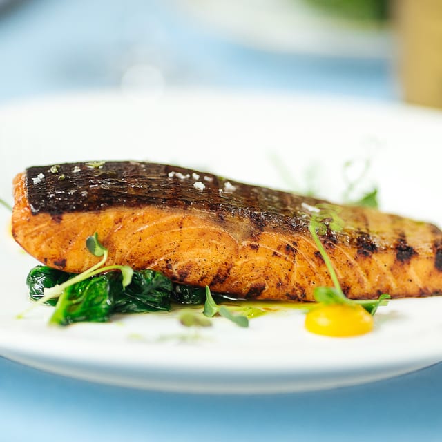 Filetto Di Salmone Al Griglia.